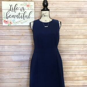 Vince Camuto Navy Sleeveless Zip Dress Size 8P